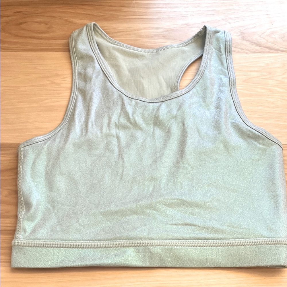 Mono B Iridescent Green Sports Bra